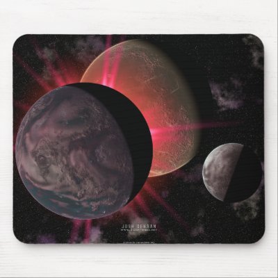 When Worlds Collide Mouse Pad by 3dartwork