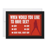 When Would You Like To Have Sex Personalized Invitations