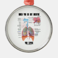 When You Do Not Breathe Expire Respiratory System Round Metal Christmas Ornament