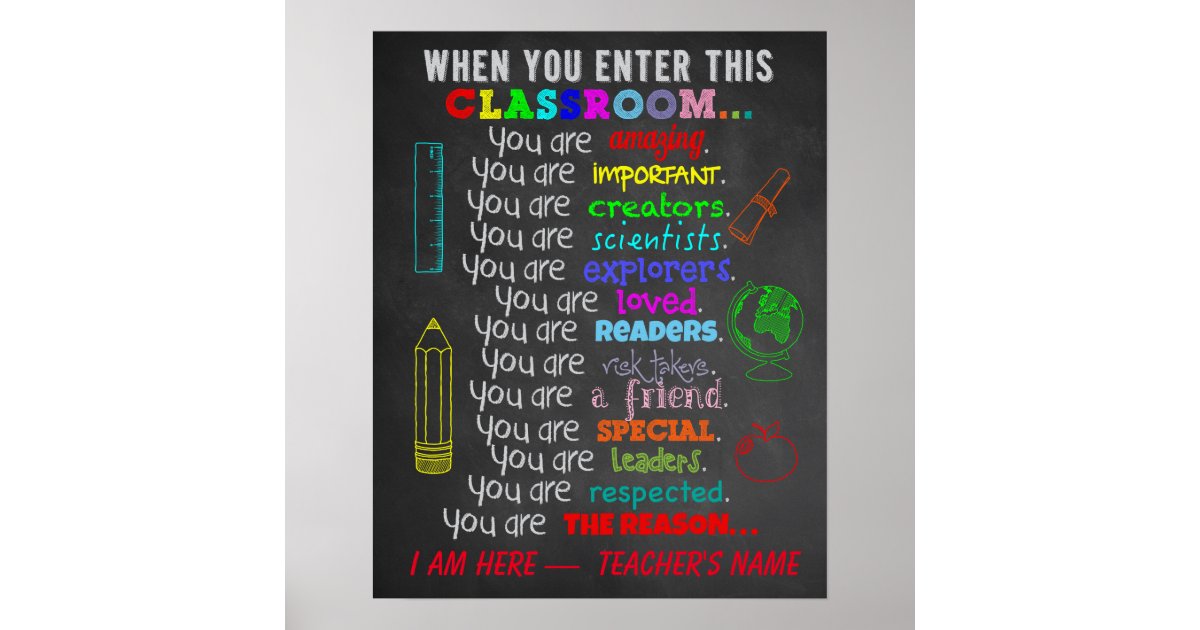 when you enter this classroom rules poster zazzle 1st birthday invitations printable