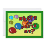 "Where Da Party At?" Invitation With Balloons 3