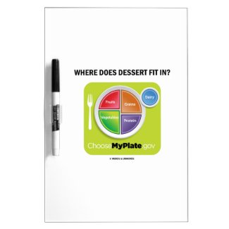 Where Does Dessert Fit In? (MyPlate Humor) Dry-Erase Whiteboards