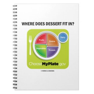 Where Does Dessert Fit In? (MyPlate Humor) Spiral Notebook