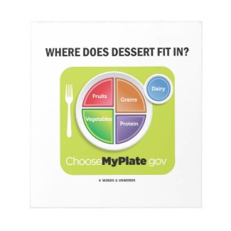 Where Does Dessert Fit In? (MyPlate Humor) Notepads