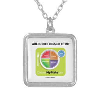Where Does Dessert Fit In? (MyPlate Humor) Pendant