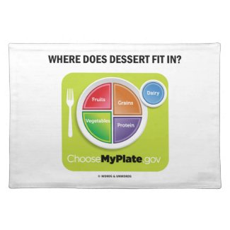 Where Does Dessert Fit In? (MyPlate Humor) Place Mat