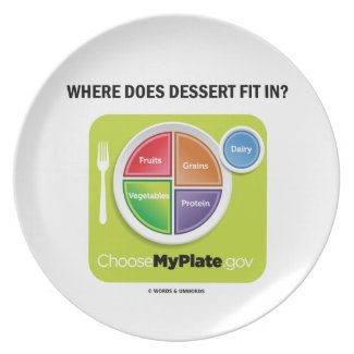Where Does Dessert Fit In? (MyPlate Humor) Plate