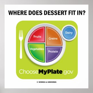 Where Does Dessert Fit In? (MyPlate Humor) Posters