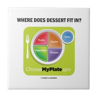 Where Does Dessert Fit In? (MyPlate Humor) Tiles