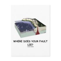 Where Does Your Fault Lie? (Geology Humor) postcards by wordsunwords Where Does Your Fault Lie? (Geology Humor) postcards
