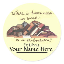 Where is Human Nature so Weak Bookplate sticker