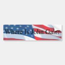 WHERE IS JOHN GALT-FLAG BUMPER STICKER