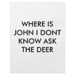WHERE IS JOHN I DONT KNOW ASK THE DEER flyers