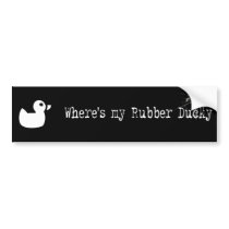 Where is my rubber ducky app sticker black bumper stickers