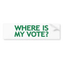 where is my vote (Iran Election) bumper stickers by worldsfair where is my vote (Iran Election) bumper stickers