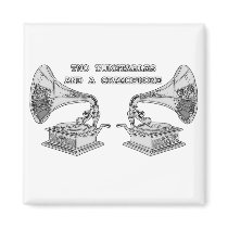 where it's at, two turntables and a gramophone magnets by pollyparrett where it's at, two turntables and a gramophone magnets