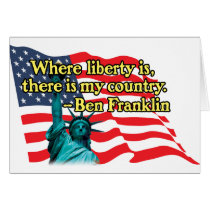 where liberty is v2 greeting card
