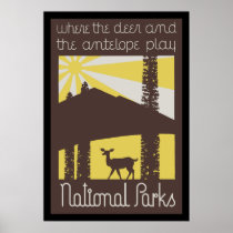 where the deer and antelope play poster