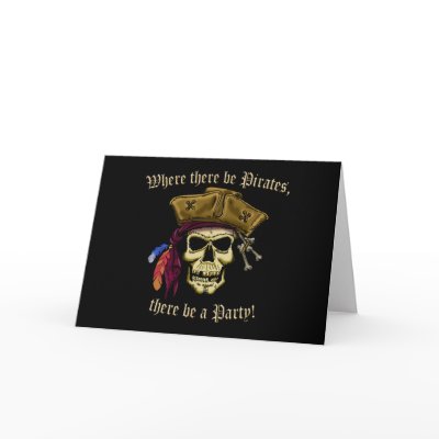 Where There Be Pirates Greeting Card by Jack_of_Arts