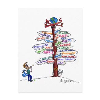 Where To Go? Road Signs Postcard Customizable postcard