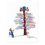 Where To Go? Road Signs Postcard Customizable