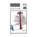 Where To Go? Road Signs Traveler Custom Postage postage