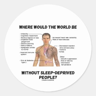 Where Would The World Be Without Sleep-Deprived Sticker
