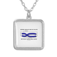 Where Would We Be In Life Without Life's End Caps? Square Pendant Necklace