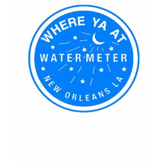 Where Yat New Orleans Water Meter Cover Blue shirt