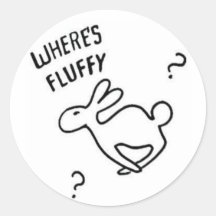 Where's Fluffy? Round Stickers