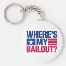 Wheres My Bailout - Red and Blue Key Chain