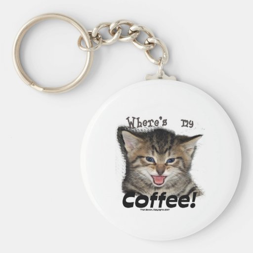 Where's my Coffee Cat Keychains