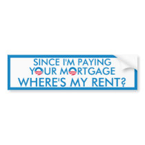 Where's My Rent? bumper stickers
