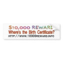 wheres the birth certificate bumpersticker