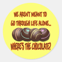 WHERE'S THE CHOCOLATE ROUND STICKERS