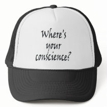 Where's Your Conscience? Cap hats