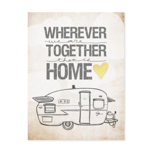 Wherever We Are Together Shasta Trailer Postcard