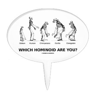 Which Hominoid Are You? (Skeletons Humor) Cake Toppers