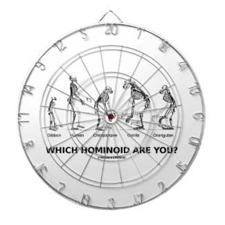 Which Hominoid Are You? (Skeletons Humor) Dartboard With Darts