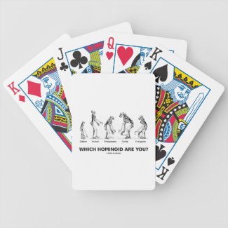 Which Hominoid Are You? (Skeletons Humor) Poker Cards