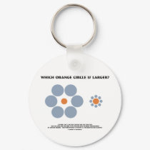 Which Orange Circle Is Larger? (Optical Illusion) keychains by wordsunwords Which Orange Circle Is Larger? (Optical Illusion) keychains