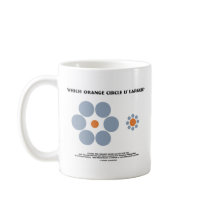 Which Orange Circle Is Larger? (Optical Illusion) mugs by wordsunwords Which Orange Circle Is Larger? (Optical Illusion) mugs