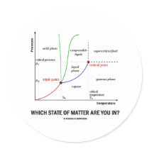 Which State Of Matter Are You In? (Chemistry) Round Sticker