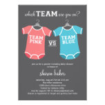 Which Team? Gender Revealing Baby Shower invitations