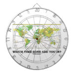 Which Time Zone Are You In? (Standard Time Zones) Dartboard With Darts
