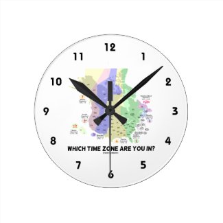 Which Time Zone Are You In? (United States Canada) Wallclocks
