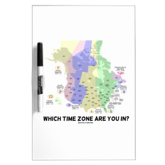 Which Time Zone Are You In? (United States Canada) Dry Erase White Board