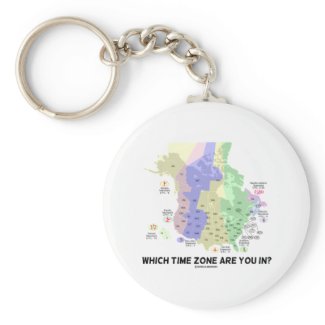Which Time Zone Are You In? (United States Canada) Key Chains