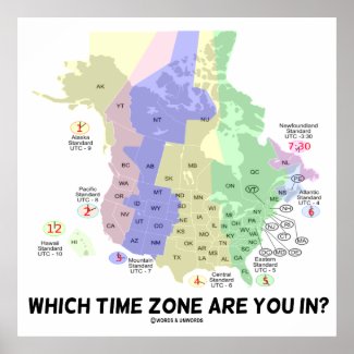 Which Time Zone Are You In? (United States Canada) Print