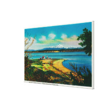 Whidby Island and Mt. Baker from Port Townsend Stretched Canvas Prints